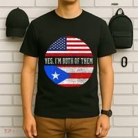 Half American Half Puerto Rican USA Flag Puerto Rico DNA T-Shirt thumb 6