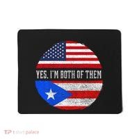 Half American Half Puerto Rican USA Flag Puerto Rico DNA Mousepad thumb 0