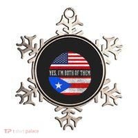 Half American Half Puerto Rican USA Flag Puerto Rico DNA Ornament thumb 0