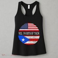Half American Half Puerto Rican USA Flag Puerto Rico DNA Women's Tank Top thumb 3