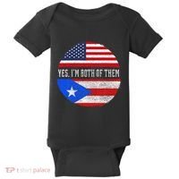 Half American Half Puerto Rican USA Flag Puerto Rico DNA Baby Bodysuit thumb 0