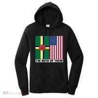 Half American Half Dominican Roots Usa Dominica Island Flag Cool Gift Women's Hoodie thumb 0
