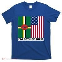Half American Half Dominican Roots Usa Dominica Island Flag Cool Gift T-Shirt thumb 0