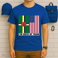 Half American Half Dominican Roots Usa Dominica Island Flag Cool Gift T-Shirt thumb 6