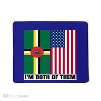 Half American Half Dominican Roots Usa Dominica Island Flag Cool Gift Mousepad thumb 0