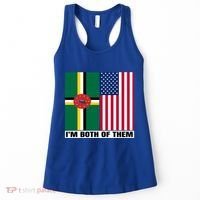 Half American Half Dominican Roots Usa Dominica Island Flag Cool Gift Women's Tank Top thumb 0