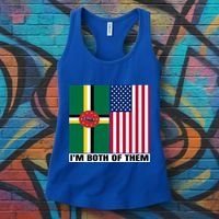 Half American Half Dominican Roots Usa Dominica Island Flag Cool Gift Women's Tank Top thumb 3