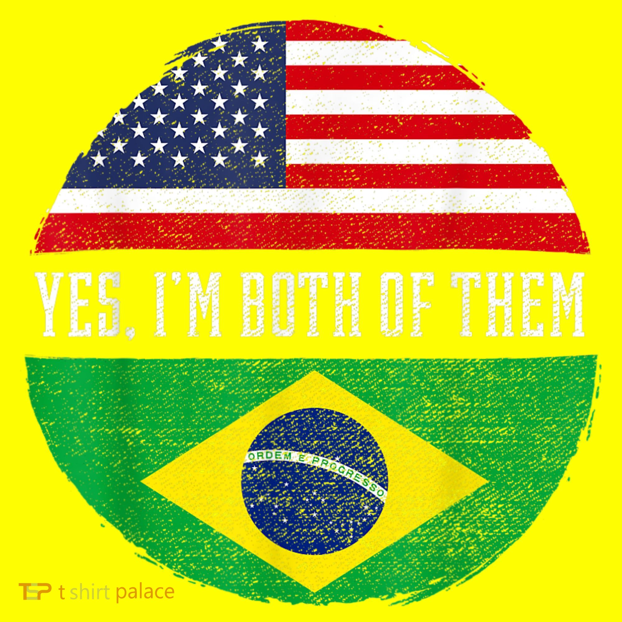 Half American Half Brazilian USA Flag Brazil Heritage DNA T-Shirt