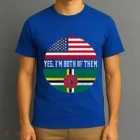 Half American Half Dominican Usa Flag Dominica Heritage Dna Funny Gift T-Shirt thumb 3