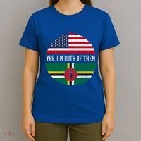 Half American Half Dominican Usa Flag Dominica Heritage Dna Funny Gift T-Shirt thumb 4
