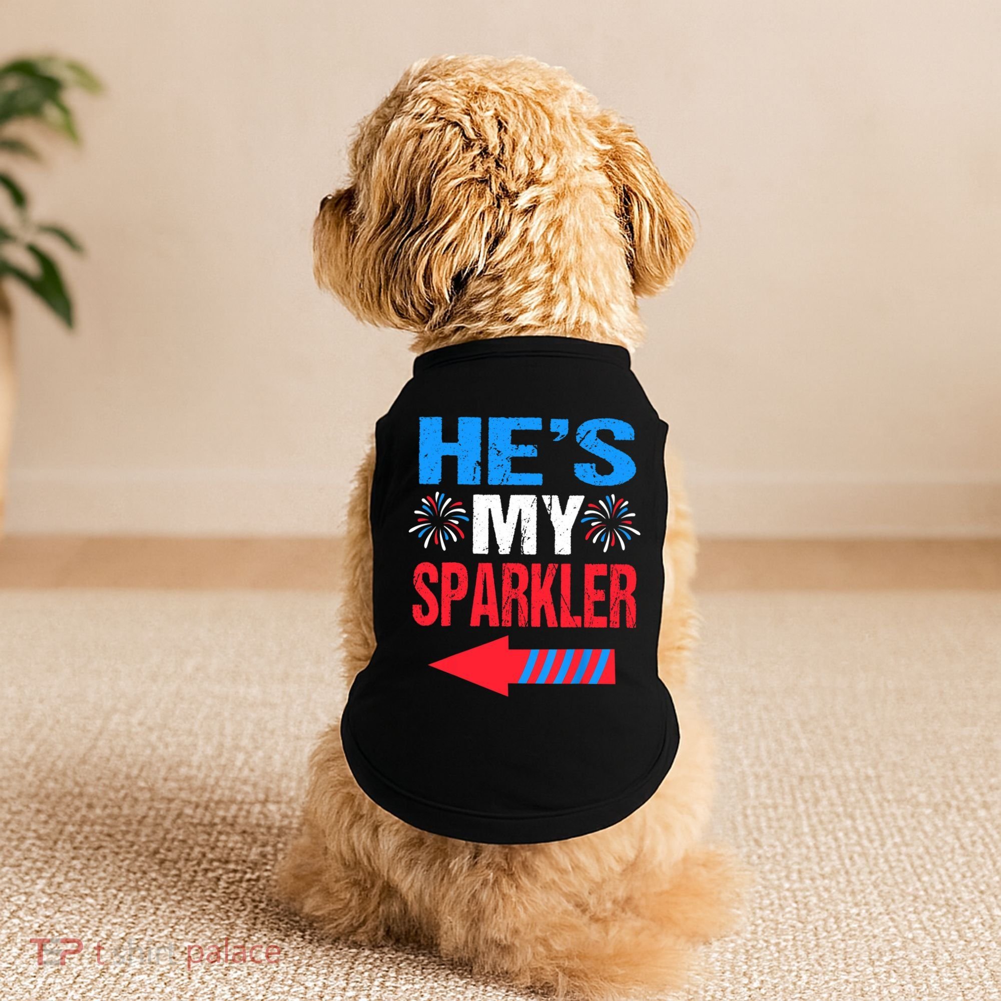 His And Hers 4th Of Julys Couples He's My Sparkler Doggie Tank