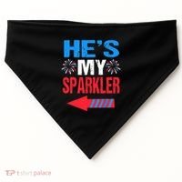 His And Hers 4th Of Julys Couples He's My Sparkler USA-Made Doggie Bandana thumb 0