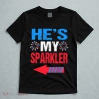 His And Hers 4th Of Julys Couples He's My Sparkler T-Shirt thumb 5