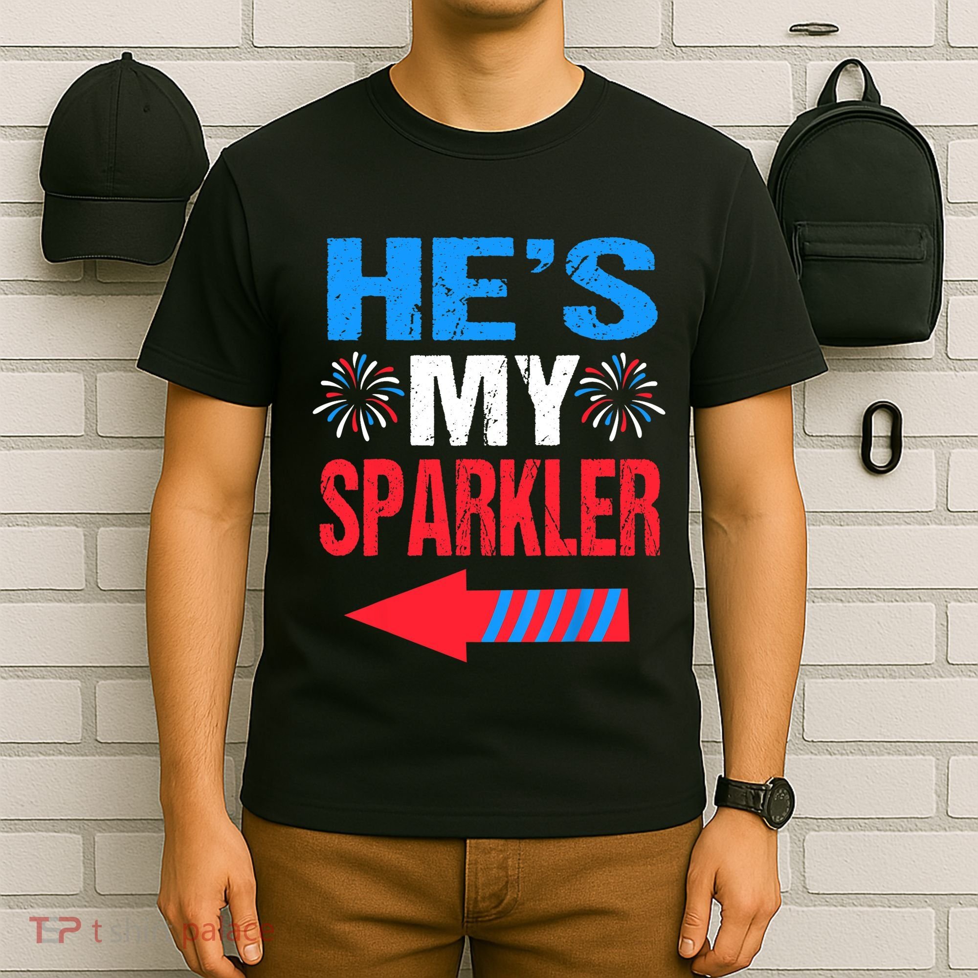 His And Hers 4th Of Julys Couples He's My Sparkler T-Shirt