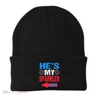 His And Hers 4th Of Julys Couples He's My Sparkler Beanie thumb 0