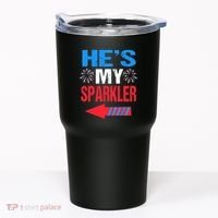 His And Hers 4th Of Julys Couples He's My Sparkler Tumbler thumb 0