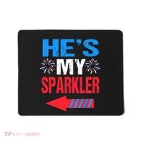 His And Hers 4th Of Julys Couples He's My Sparkler Mousepad thumb 0