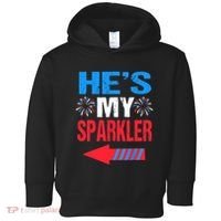His And Hers 4th Of Julys Couples He's My Sparkler Toddler Hoodie thumb 0