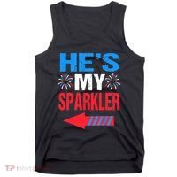 His And Hers 4th Of Julys Couples He's My Sparkler Tank Top thumb 0