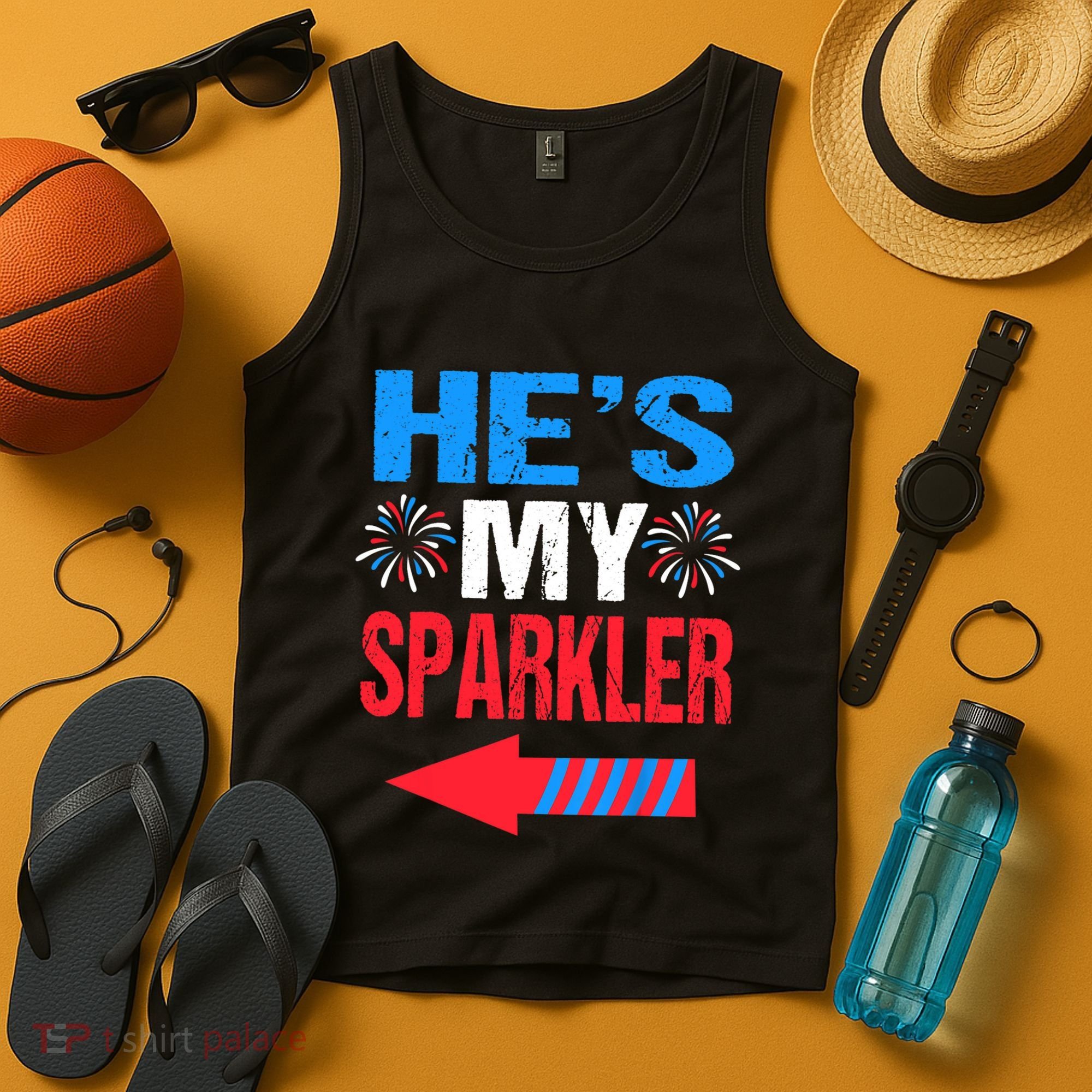 His And Hers 4th Of Julys Couples He's My Sparkler Tank Top