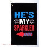 His And Hers 4th Of Julys Couples He's My Sparkler Golf Towel thumb 0
