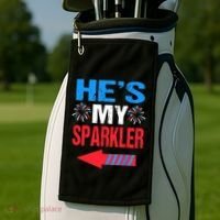 His And Hers 4th Of Julys Couples He's My Sparkler Golf Towel thumb 2