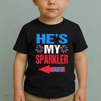 His And Hers 4th Of Julys Couples He's My Sparkler Toddler T-Shirt thumb 2