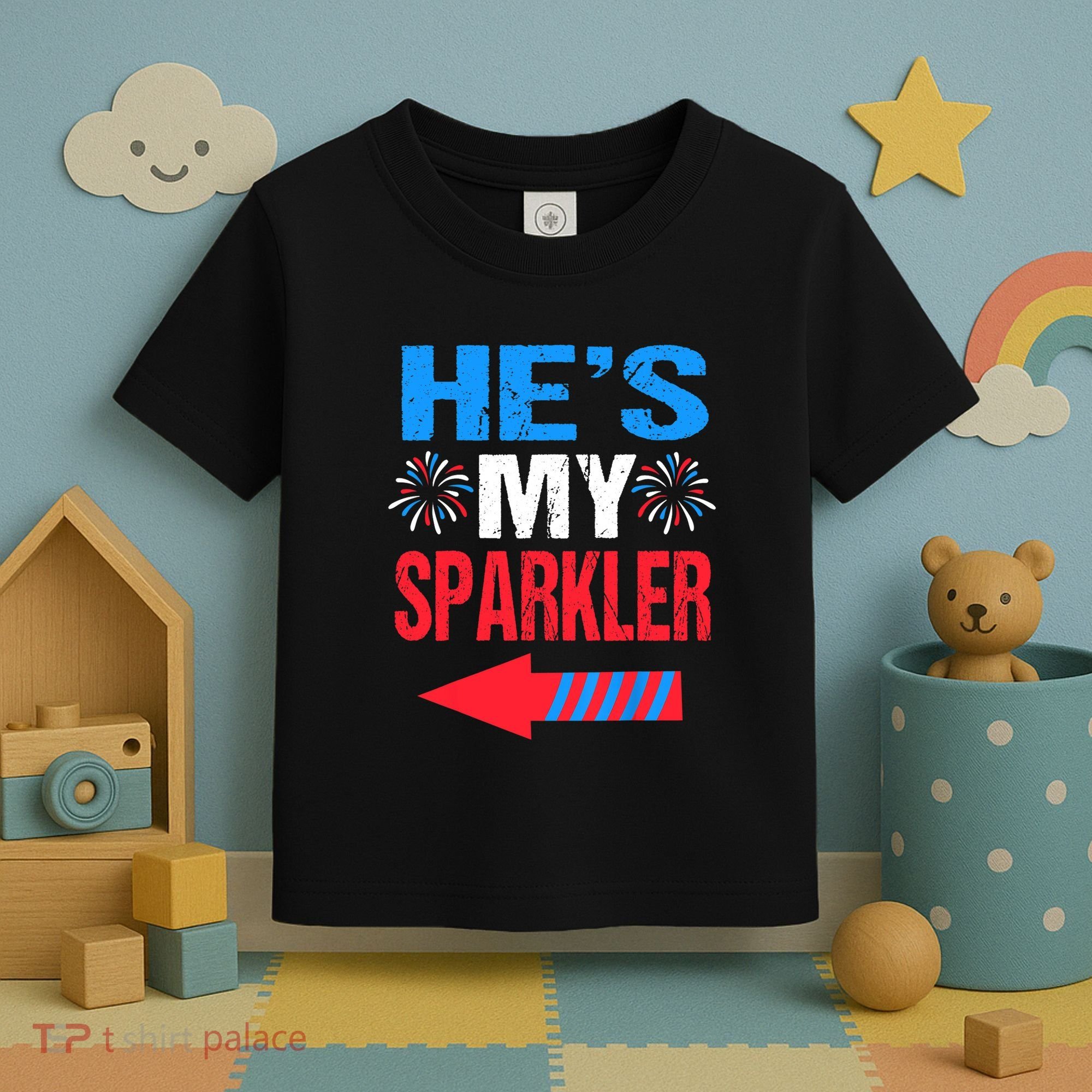 His And Hers 4th Of Julys Couples He's My Sparkler Toddler T-Shirt