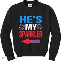His And Hers 4th Of Julys Couples He's My Sparkler Kids Sweatshirt thumb 0