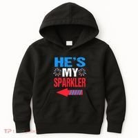 His And Hers 4th Of Julys Couples He's My Sparkler Kids Hoodie thumb 0