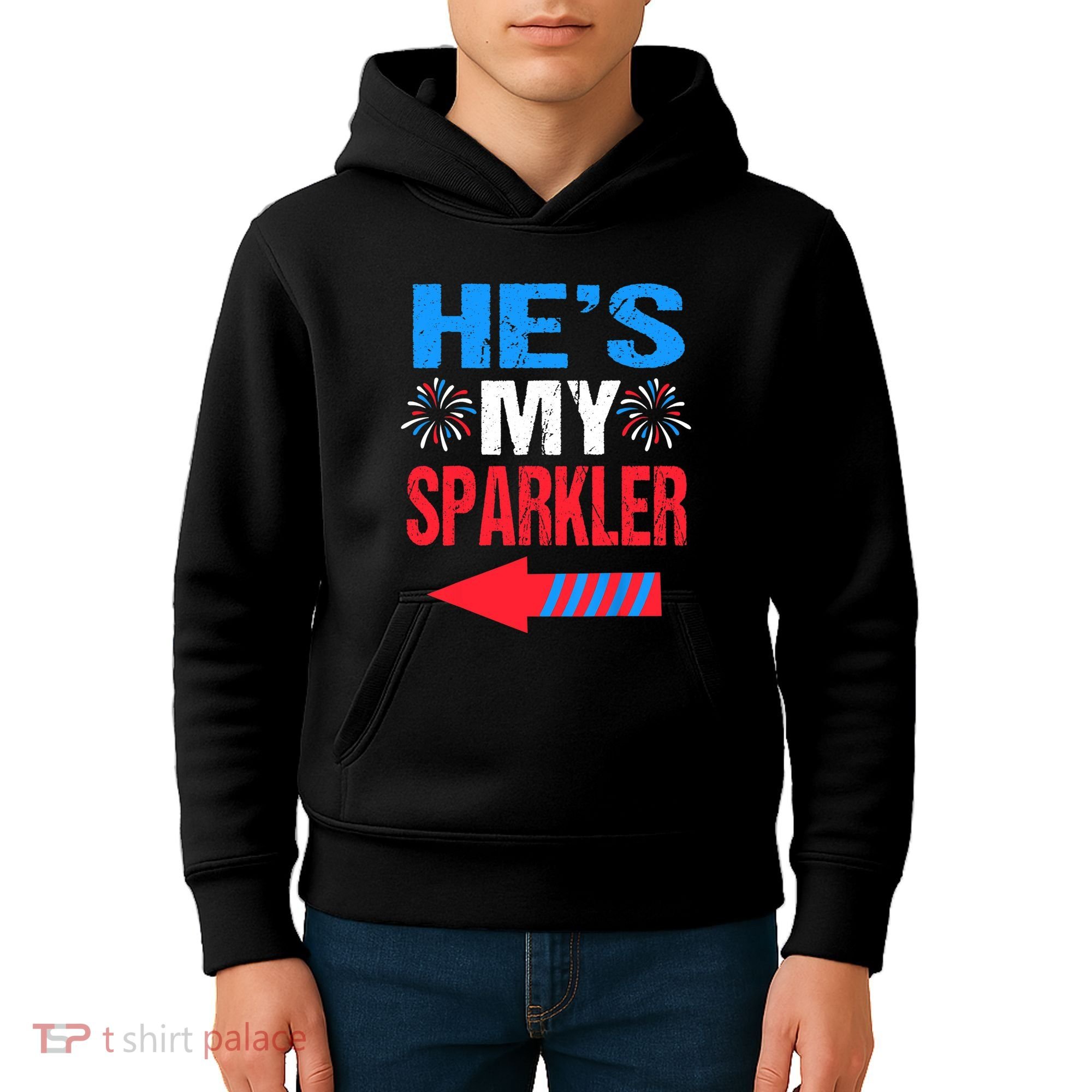 His And Hers 4th Of Julys Couples He's My Sparkler Kids Hoodie