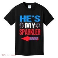 His And Hers 4th Of Julys Couples He's My Sparkler Kids T-Shirt thumb 0