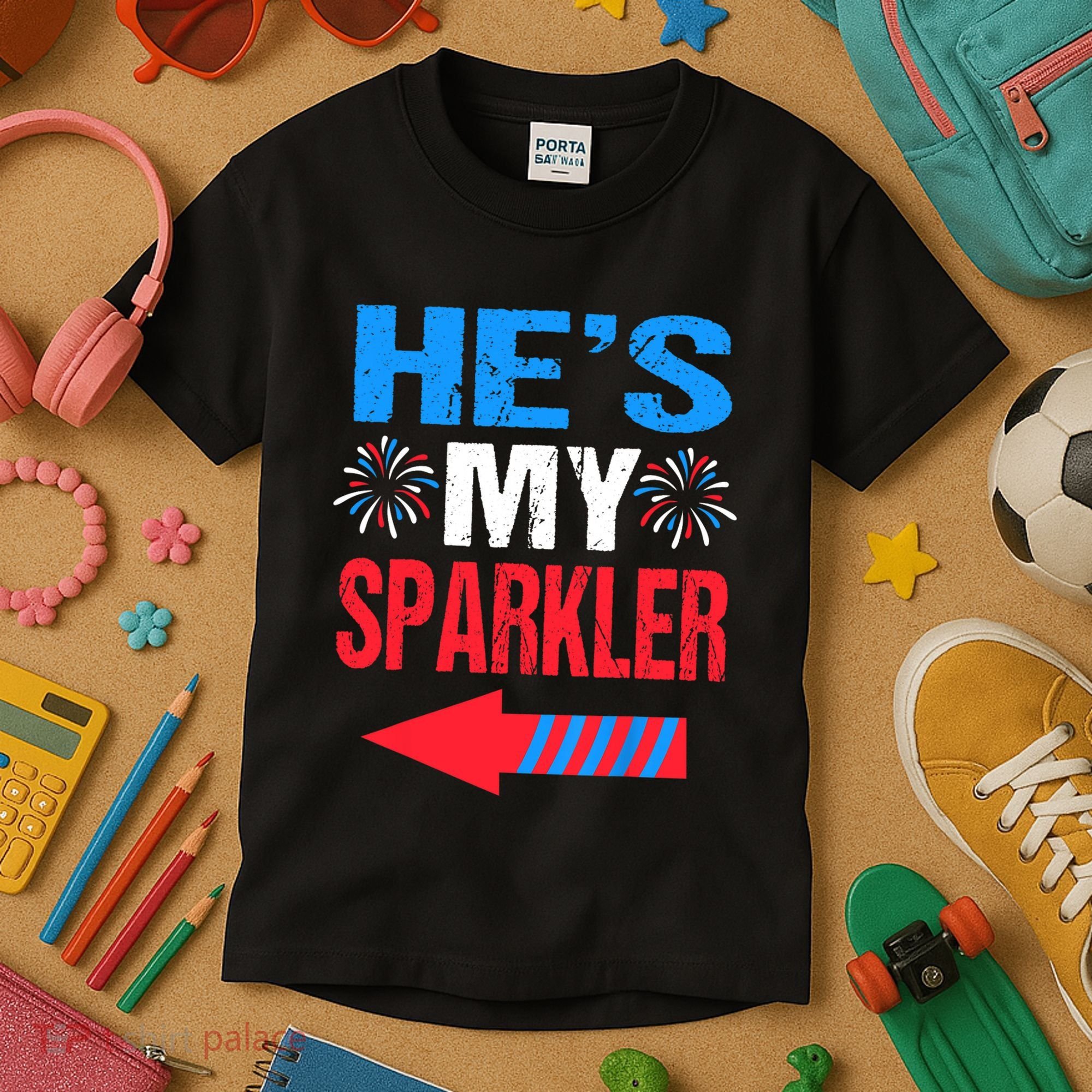 His And Hers 4th Of Julys Couples He's My Sparkler Kids T-Shirt