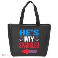 His And Hers 4th Of Julys Couples He's My Sparkler Tote Bag thumb 0
