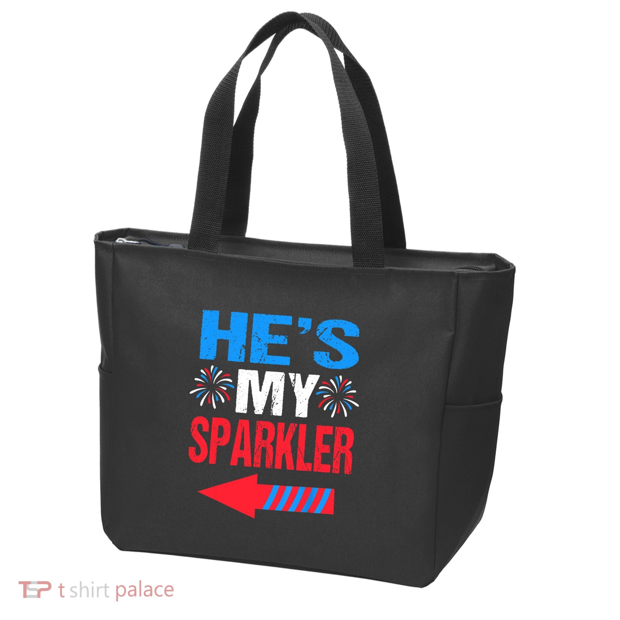 His And Hers 4th Of Julys Couples He's My Sparkler Tote Bag