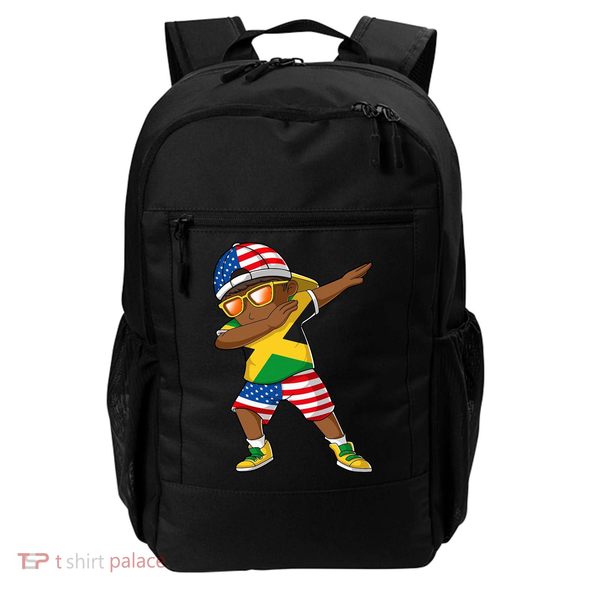 Half American Half Jamaican Jamaica Flag Patriotic Backpack