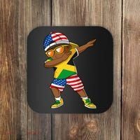 Half American Half Jamaican Jamaica Flag Patriotic Coaster thumb 0