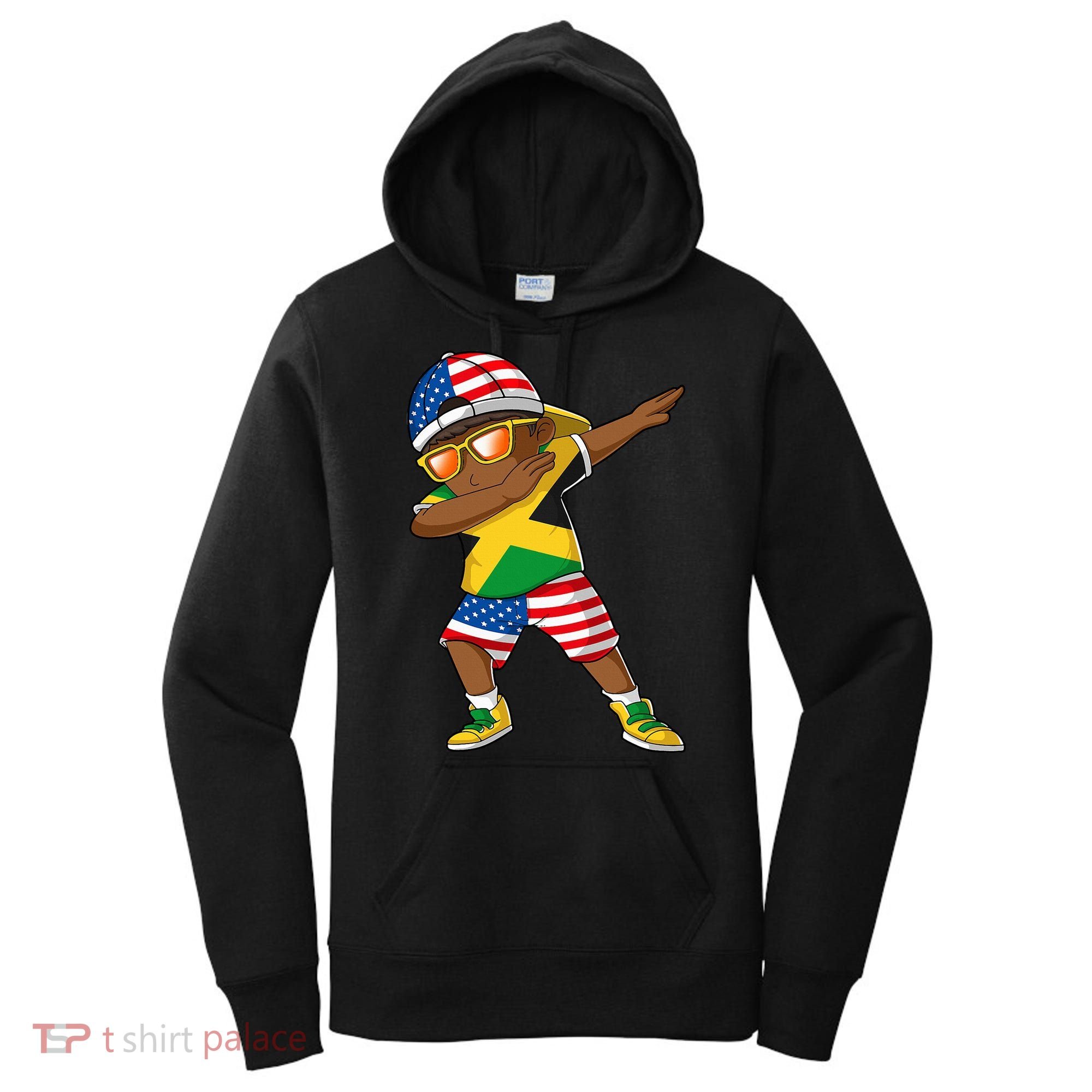 Half American Half Jamaican Jamaica Flag Patriotic Women's Hoodie