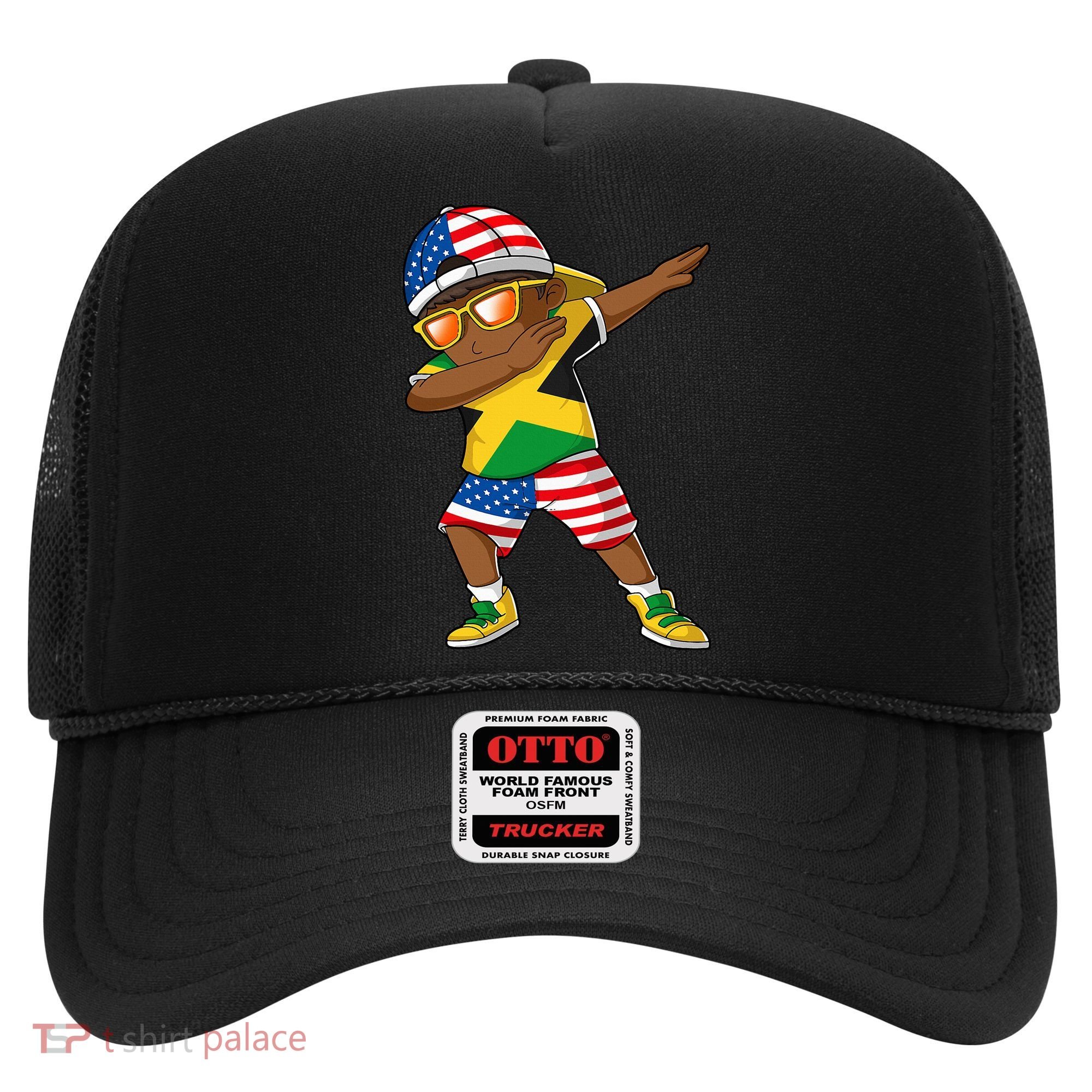 Half American Half Jamaican Jamaica Flag Patriotic Hat