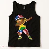 Half American Half Jamaican Jamaica Flag Patriotic Tank Top thumb 2