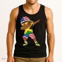 Half American Half Jamaican Jamaica Flag Patriotic Tank Top thumb 3