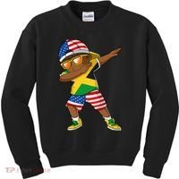 Half American Half Jamaican Jamaica Flag Patriotic Kids Sweatshirt thumb 0