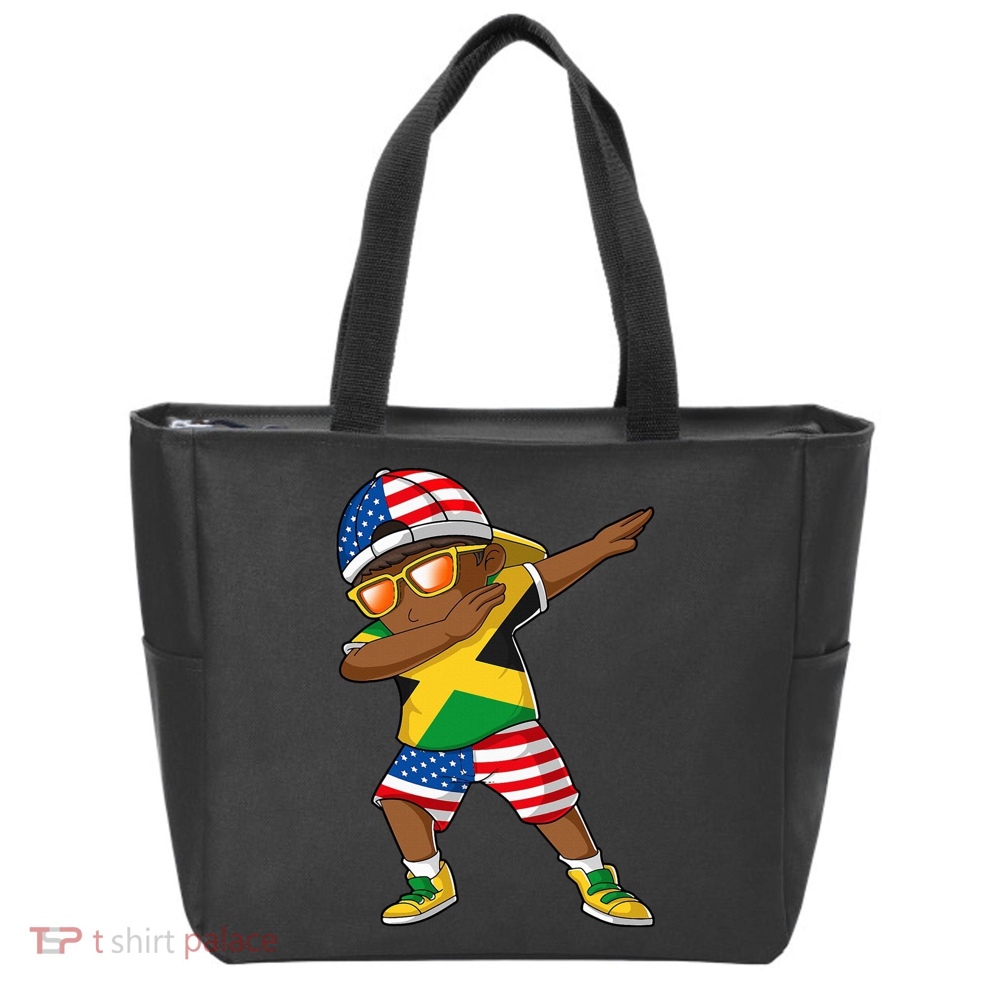 Half American Half Jamaican Jamaica Flag Patriotic Tote Bag