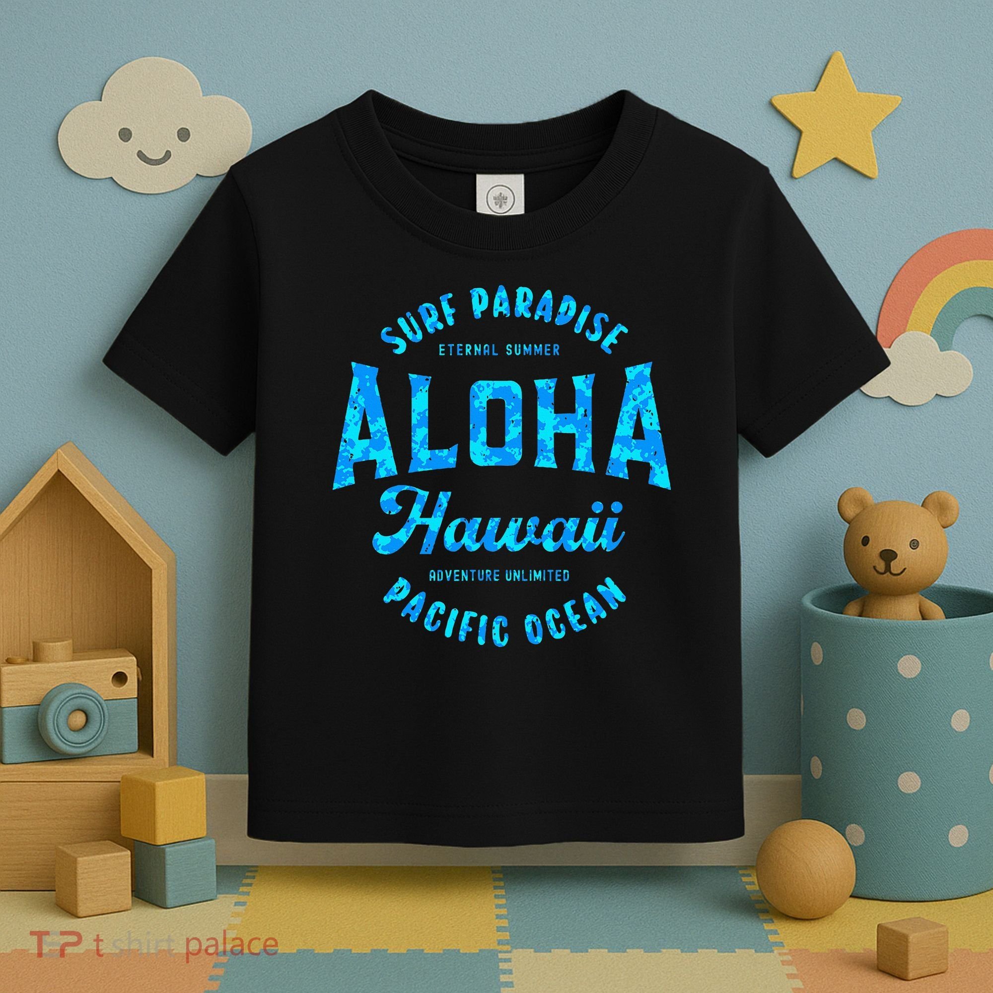 Hawaii Aloha Hawaiian Retro Throwback Souvenir Toddler T-Shirt