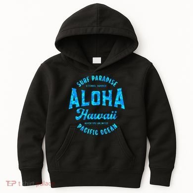 Hawaii Aloha Hawaiian Retro Throwback Souvenir Kids Hoodie