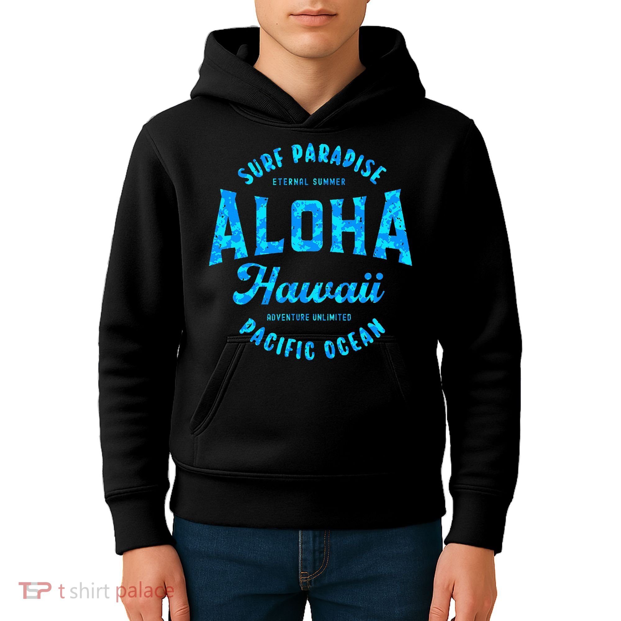 Hawaii Aloha Hawaiian Retro Throwback Souvenir Kids Hoodie