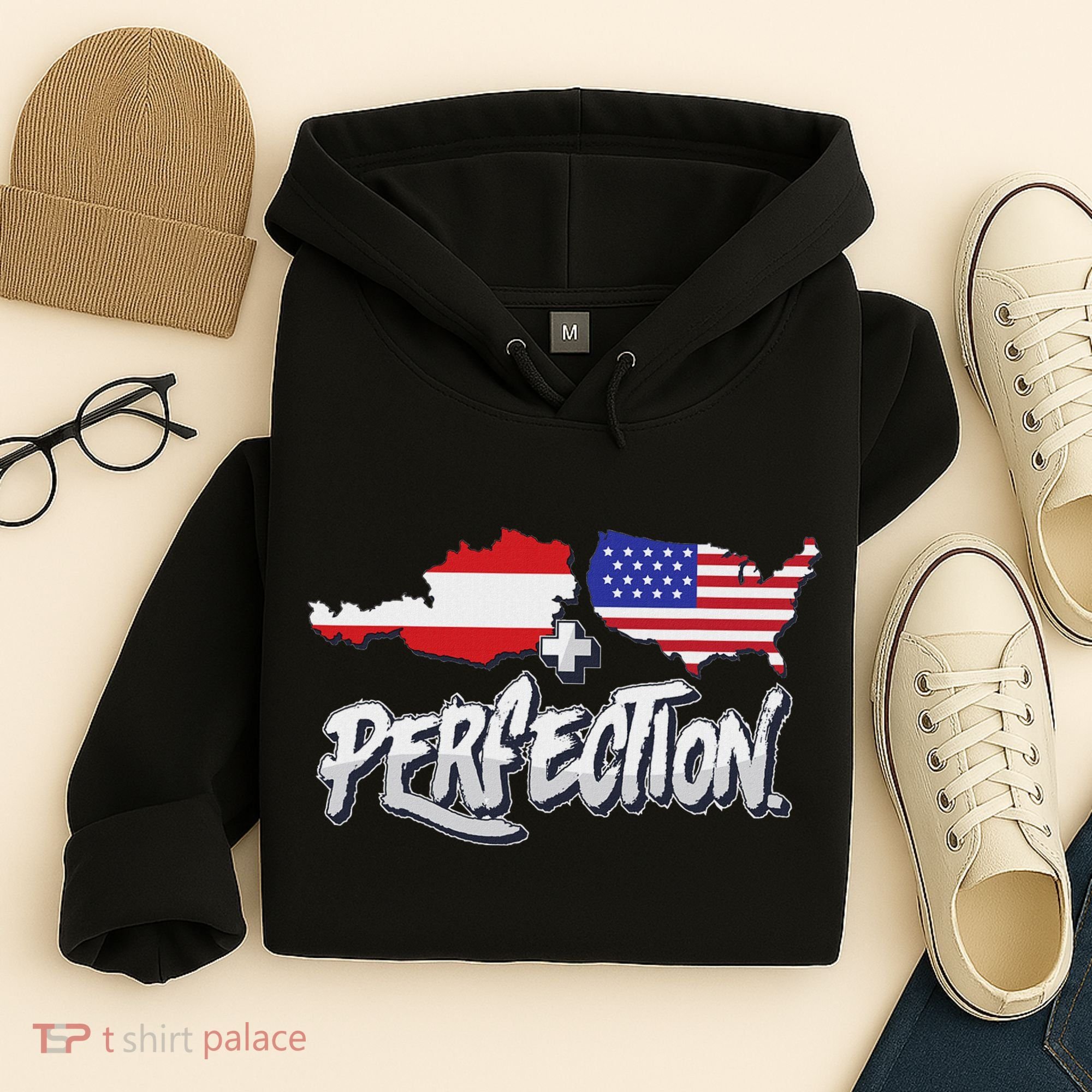 Half American Half Austrian Perfection Usa Austria Pride Hoodie