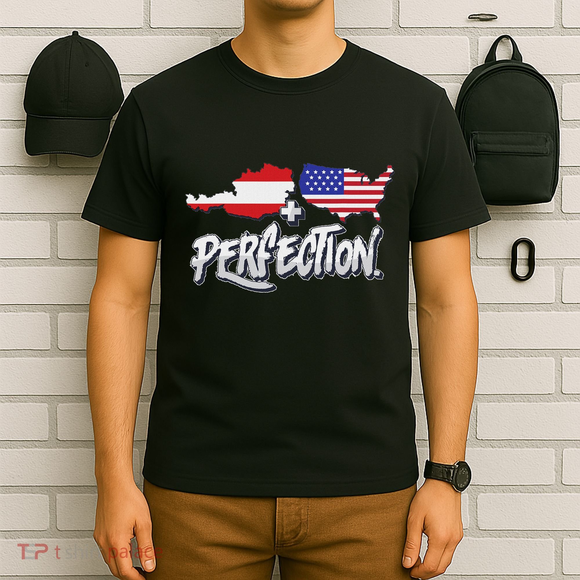 Half American Half Austrian Perfection Usa Austria Pride T-Shirt