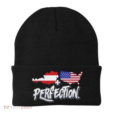 Half American Half Austrian Perfection Usa Austria Pride Beanie