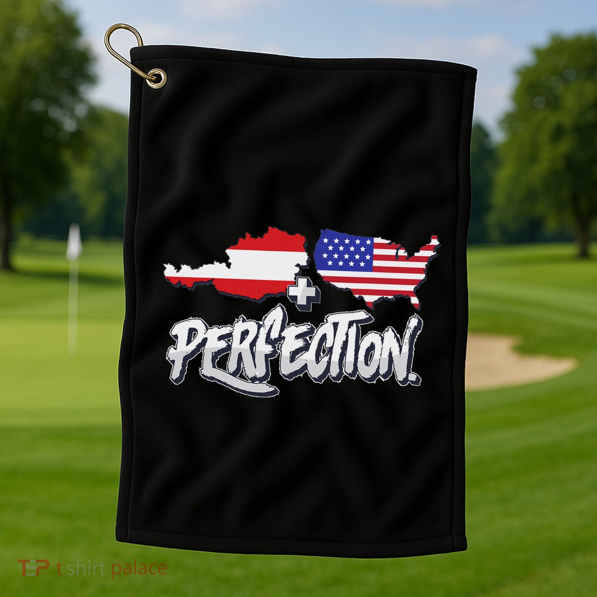 Half American Half Austrian Perfection Usa Austria Pride Golf Towel